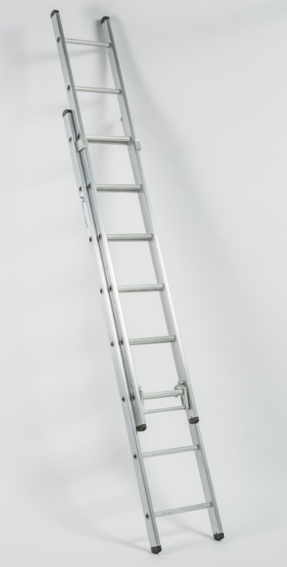 353mm WIDE  X 2.55MTS DOUBLE EXTENSION LADDER RUBBER BACKED