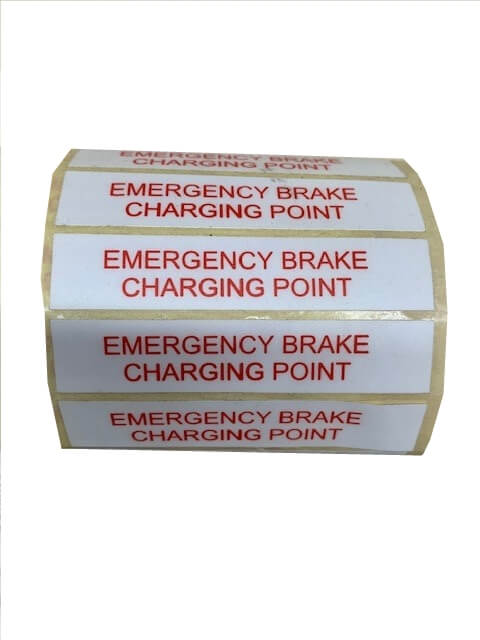 EMERGENCY BRAKE CHARGING POINT  LABEL (PACK OF 6)