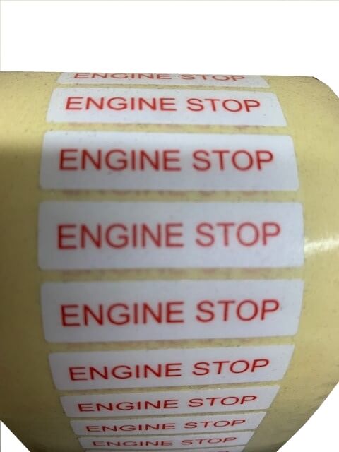 ENGINE STOP LABEL (PACK OF 6)