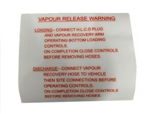 VAPOUR RELEASE LABEL ( VINYL )